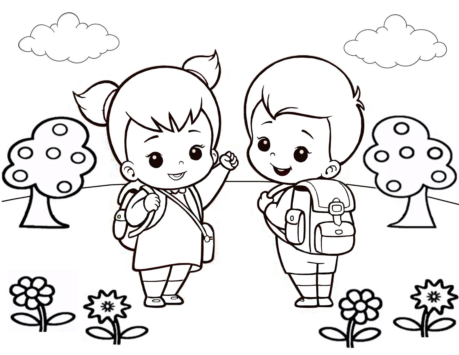 gambar sketsa mewarnai anak sd 